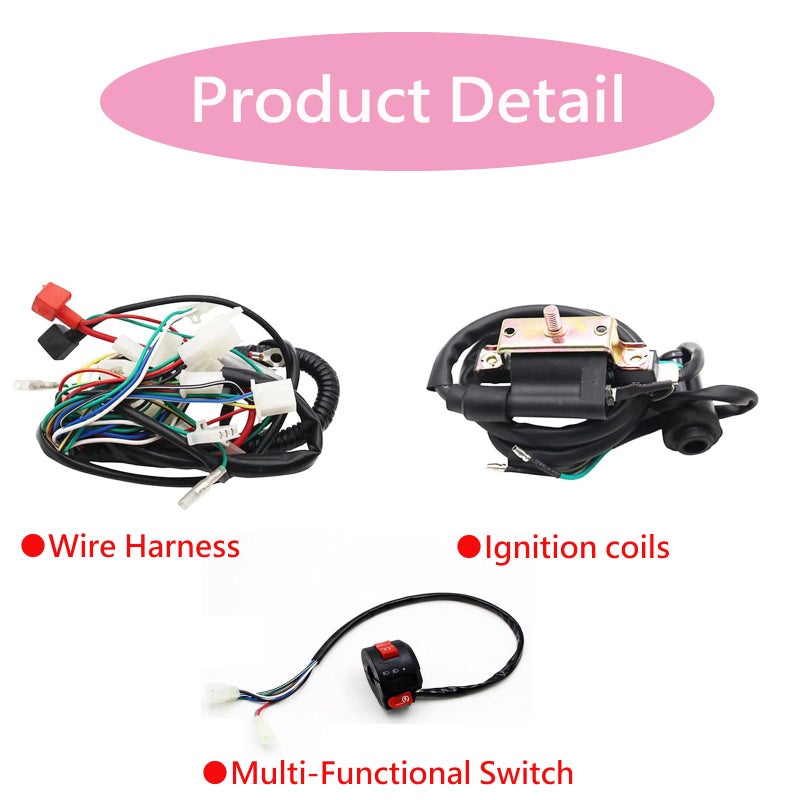 PRO BAT Full Electrics Wiring Harness Coil CDI Spark Plug Kits for 50cc 70cc 90cc 110cc 125cc 140cc ATV Quad Pit Dirt Bike Buggy Go Kart - Image 5